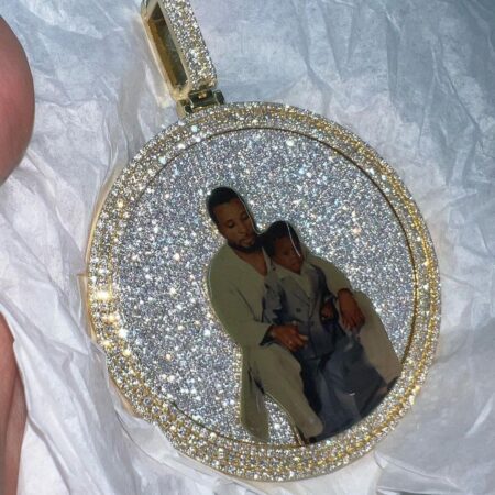 Custom Photo Pendant 3D iced out Pendant Fully Iced Bust down Memory Gift