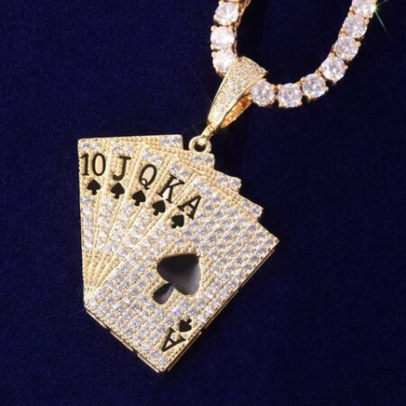 Poker Card Moissanite Diamond Men's Hip Hop Pendant