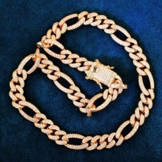Stylish Figaro Link Moissanite Luxury Hip Hop Chain