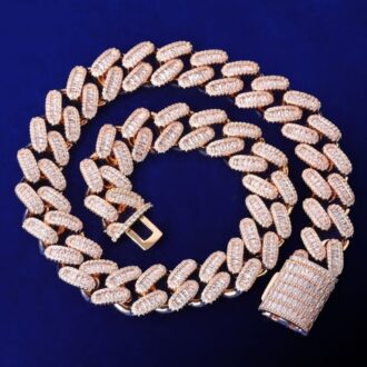 Bubble Letter Baguette Cut Moissanite Chain