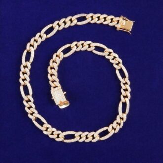 Moissanite Iced Out Figaro Chain For Him