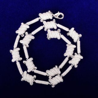 Barbed Wire Iced Out VVS1 Moissanite Chain For Men's