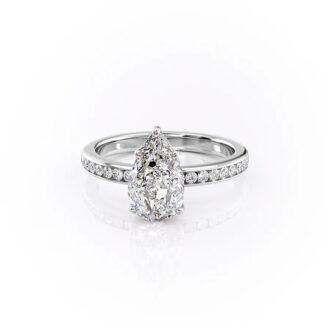 Channel Set Pear Cut Moissanite Wedding Ring