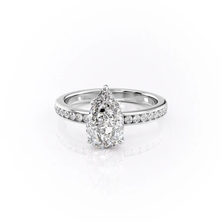 Channel Set Pear Cut Moissanite Wedding Ring