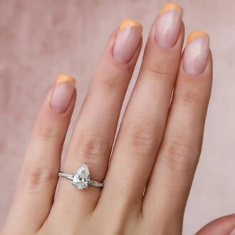 Twisted Style Pear Cut Moissanite Engagement Ring