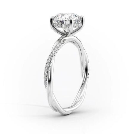 Twisted Style Pear Cut Moissanite Engagement Ring