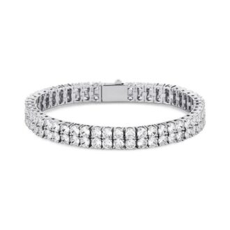 Double Row Round Moissanite Tennis Bracelet