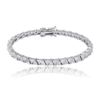 Trilliant Cut Moissanite Diamond Tennis Bracelet