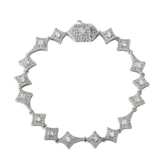 Star Link Moissanite Diamond 925 Sterling Silver Bracelet