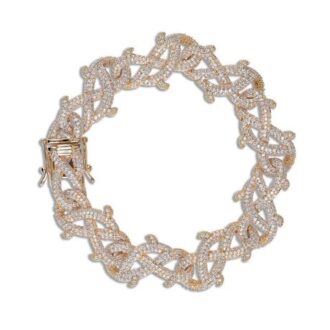 925 Sterling Silver Moissanite Crown Of Thorns Bracelet