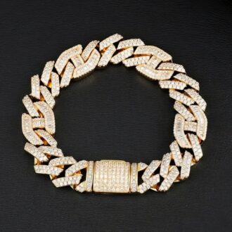 Luxury Hip Hop Moissanite Baguette Cuban Link Bracelet
