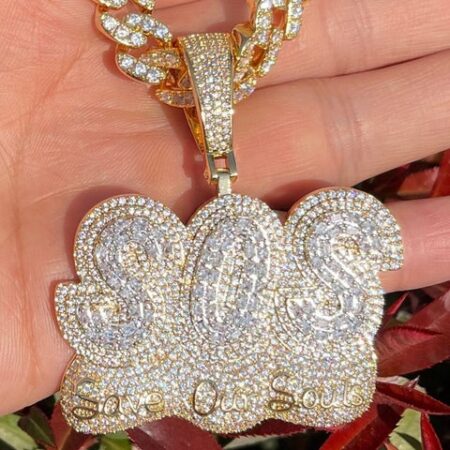 Bubble Letter Moissanite Diamond Custom Pendant