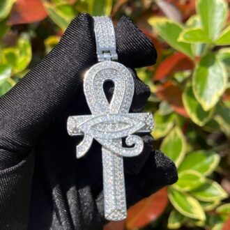 Iced Out Criss Cross Moissanite Diamond Necklace For Men's