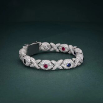 Evel Eye and X With Rubby Bracelet