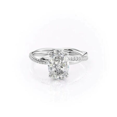 Oval Cut Moissanite Twisted Band Engagement Ring