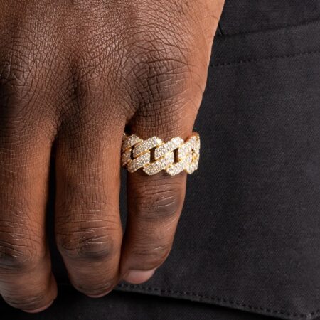 Prong Cuban Ring Gold