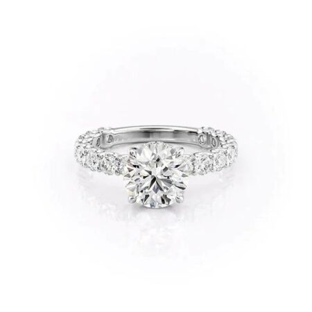 Moissanite Diamond Hidden Halo Engagement Ring