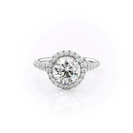 Moissanite Diamond Halo Engagement Ring