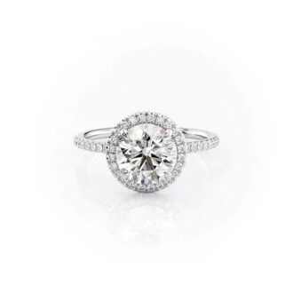 VVS1 Moissanite Round Cut Halo Engagement Ring