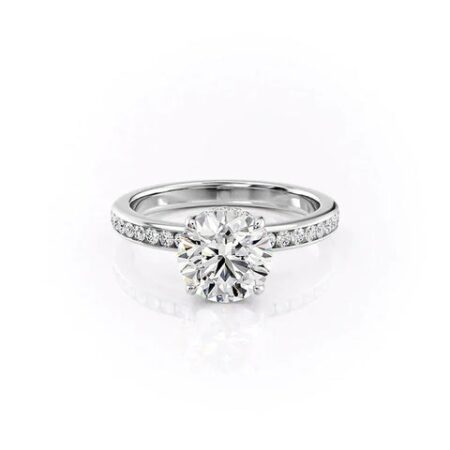 Round Cut Moissanite Channel Set Wedding Ring