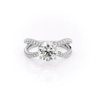 Split Shank Moissanite Diamond Round Cut Unique Ring