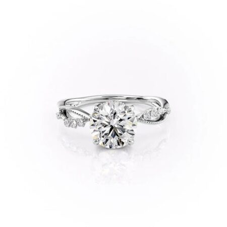 Twisted Shank Moissanite Round Cut Promise Ring