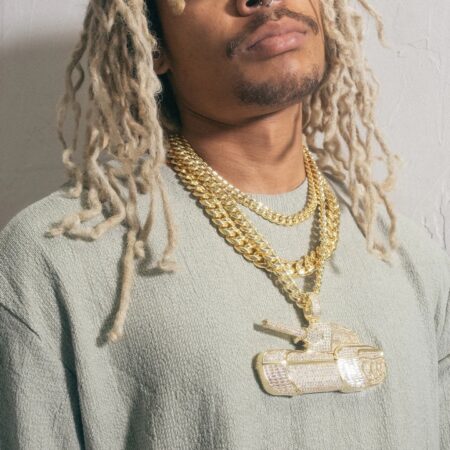 Tank Pendant with Baguette and Round Diamond