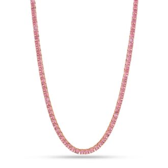Tennis Chain with Pink Round VVS Diamond Chain