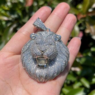 Moissanite Diamond Line Head Hip Hop Pendant