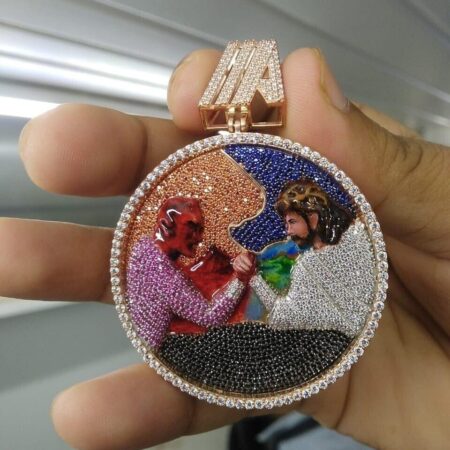 Ice Out Moissanite Diamond "GOD vs DEVIL" Customize Iced Out Pendant