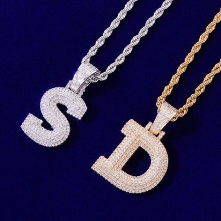 Bubble Letter Moissanite Diamond Iced Out Pendant
