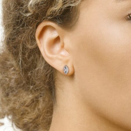 Six Prong Marquise Cut Moissanite Solitaire Stud Earring