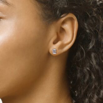 Radiant Cut Moissanite Solitaire Stud Earring Gift For Her