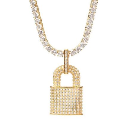 Moissanite Diamond Lock Pendant