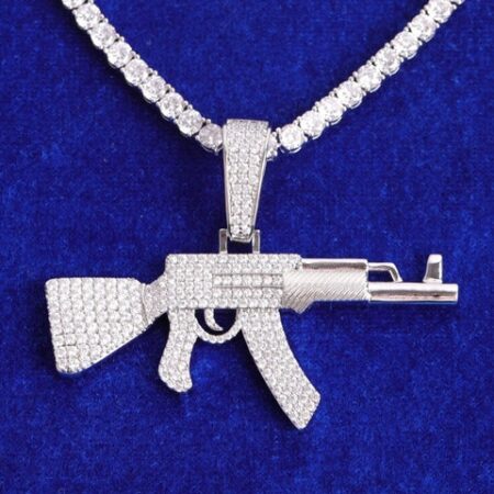 Moissanite Diamond Rifle Pendant Gift For Men's