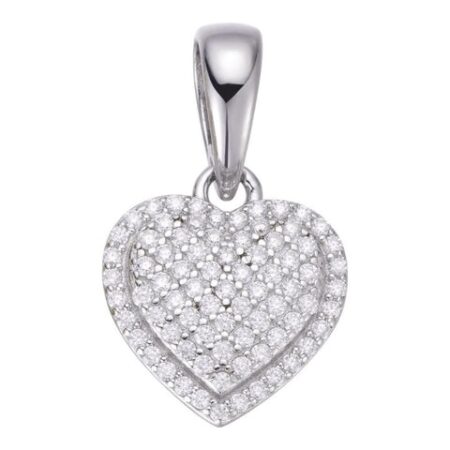 Heart Shape Round Moissanite Pendant