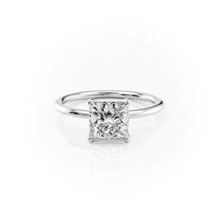 Solitaire Moissanite Princess Cut Engagement Ring