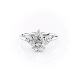 D Color Moissanite Seven Stone Pear Cut Anniversary Day Gift For Her