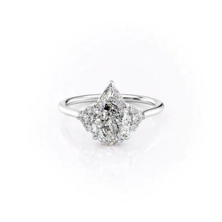 Moissanite Pear Cut Seven Stone Engagement Wedding Ring