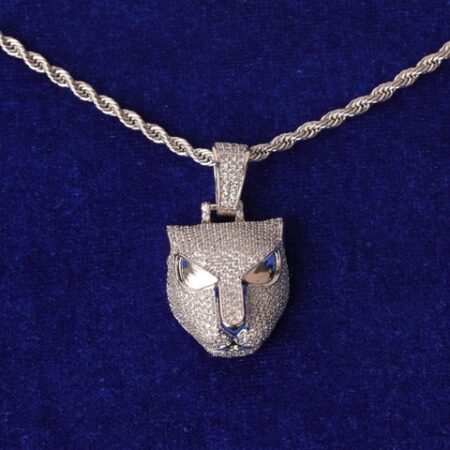 Animal Leopard Head Iced Out Moissanite Pendant