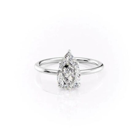 Pear Cut Moissanite Solitaire Ring Gift For Her