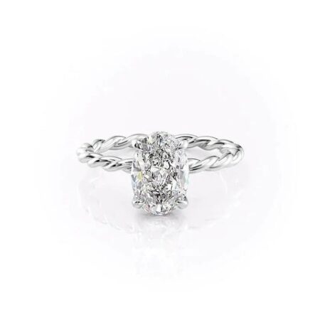 Oval Cut Moissanite Hidden Halo Unique Proposal Ring For Women