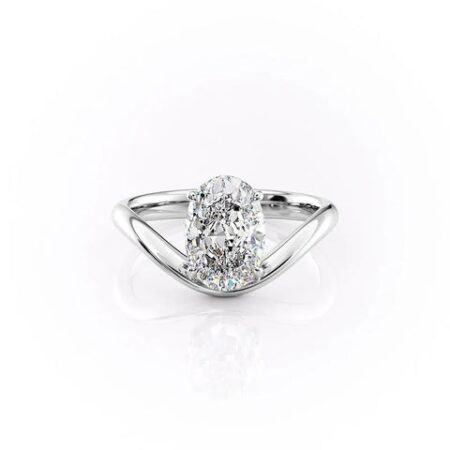 Lab Created Moissanite Oval Cut Berta Set Engagement Ring