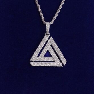 Triangle Shape Moissanite Diamond Iced Out Pendant