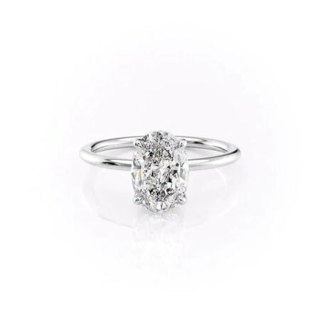 Moissanite Solitaire Oval Cut promise Ring For Women