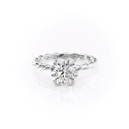 Moissnaite Diamond Round Cut Twisted Shank Wedding Ring