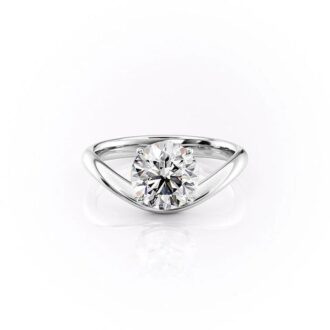 Unique Style Round Cut Solitaire Moissanite Ring