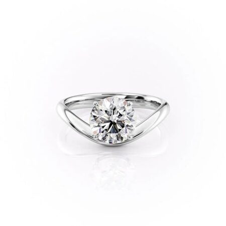 Unique Style Round Cut Solitaire Moissanite Ring