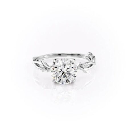 VVS1 Clarity Moissanite Round Cut Unique Style Engagement Ring
