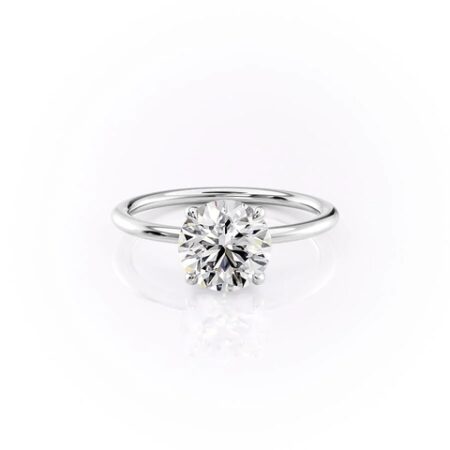 Moissanite Solitaire Round Cut Engagement Ring